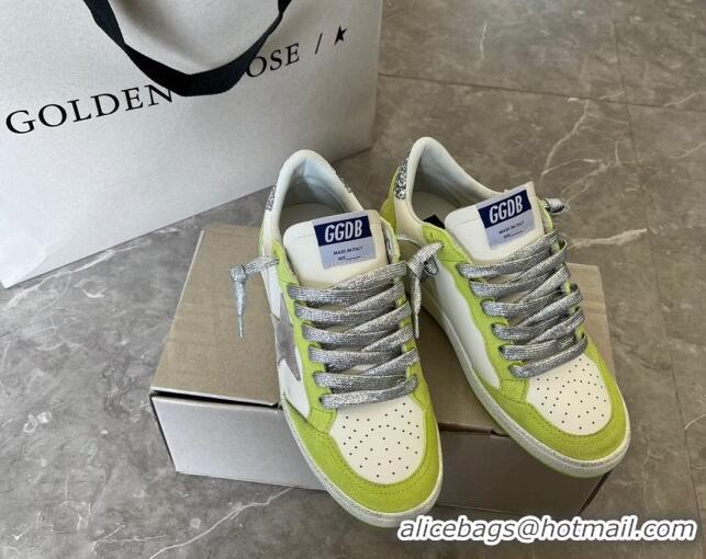 Top Grade Golden Goose GGDB Ball Star Sneakers in Leather and Suede White/Green 101011