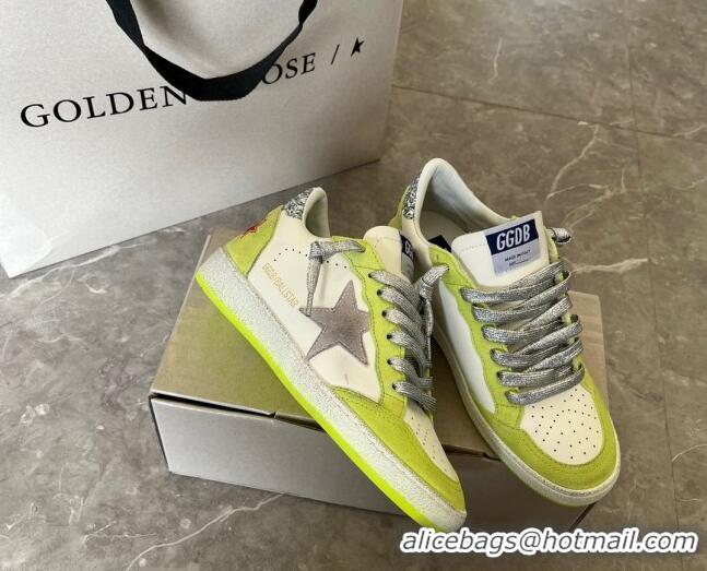 Top Grade Golden Goose GGDB Ball Star Sneakers in Leather and Suede White/Green 101011