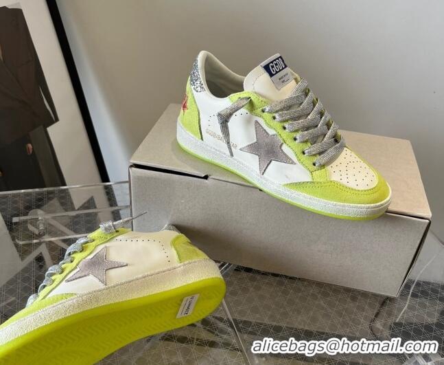 Top Grade Golden Goose GGDB Ball Star Sneakers in Leather and Suede White/Green 101011