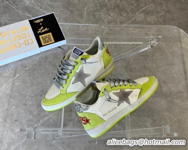 Top Grade Golden Goose GGDB Ball Star Sneakers in Leather and Suede White/Green 101011