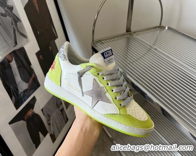 Top Grade Golden Goose GGDB Ball Star Sneakers in Leather and Suede White/Green 101011