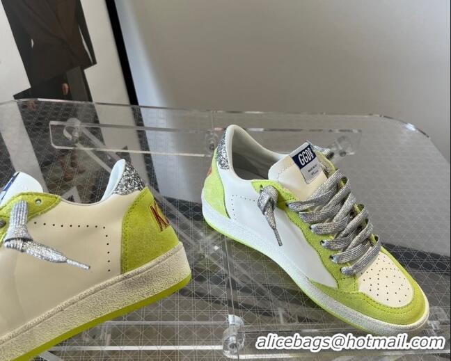 Top Grade Golden Goose GGDB Ball Star Sneakers in Leather and Suede White/Green 101011