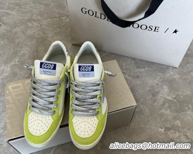 Top Grade Golden Goose GGDB Ball Star Sneakers in Leather and Suede White/Green 101011