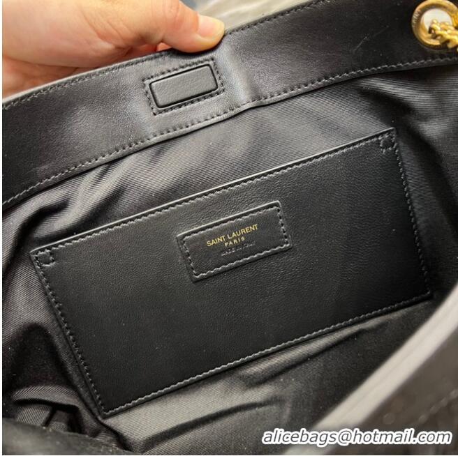 Good Looking SAINT LAURENT MEDIUM CHAIN BAG IN LIGHT SUEDE WITH FRINGES 633752 BLACK