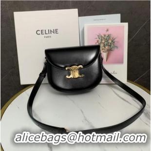 Shop Best Celine TEEN BESACE TRIOMPHE IN SHINY CALFSKIN 110413 BLACK