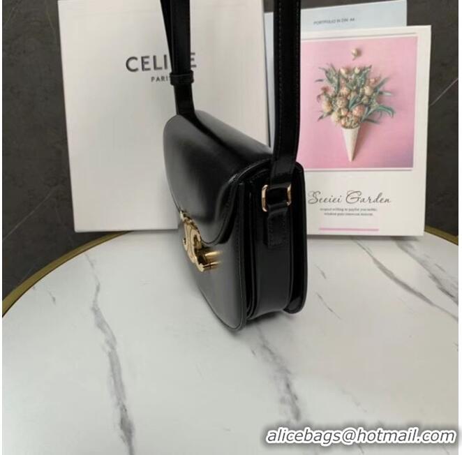 Shop Best Celine TEEN BESACE TRIOMPHE IN SHINY CALFSKIN 110413 BLACK