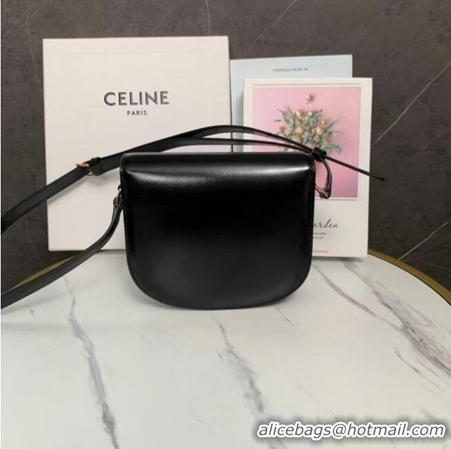 Shop Best Celine TEEN BESACE TRIOMPHE IN SHINY CALFSKIN 110413 BLACK