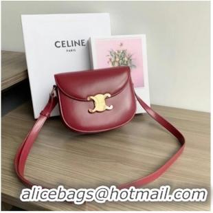 Trendy Design Celine TEEN BESACE TRIOMPHE IN SHINY CALFSKIN 110413 CARMIN