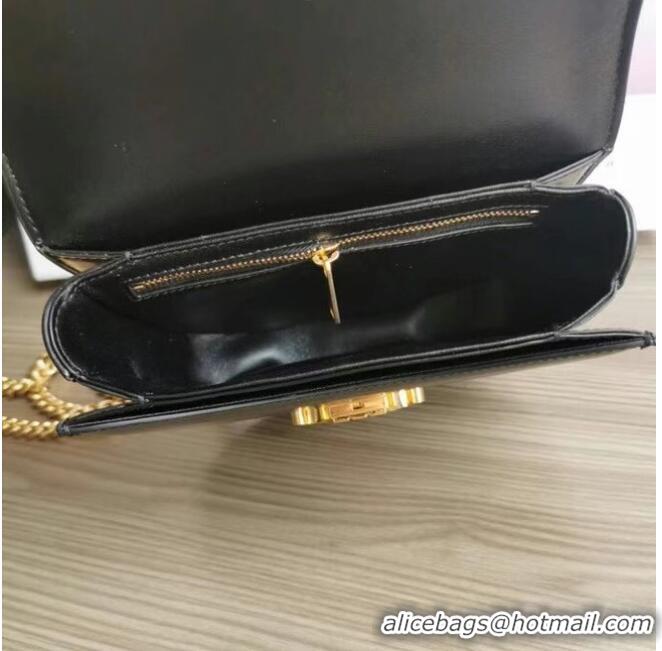 Top Quality Celine TEEN CHAIN BESACE TRIOMPHE IN SHINY CALFSKIN 110973 BLACK