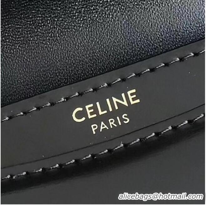 Top Quality Celine TEEN CHAIN BESACE TRIOMPHE IN SHINY CALFSKIN 110973 BLACK