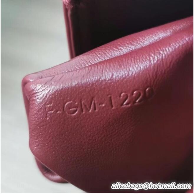 Good Quality Celine TEEN CHAIN BESACE TRIOMPHE IN SHINY CALFSKIN 110973 CARMIN