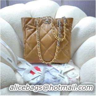 Famous Brand CHANEL 19 SHOPPING BAG AS3519 apricot