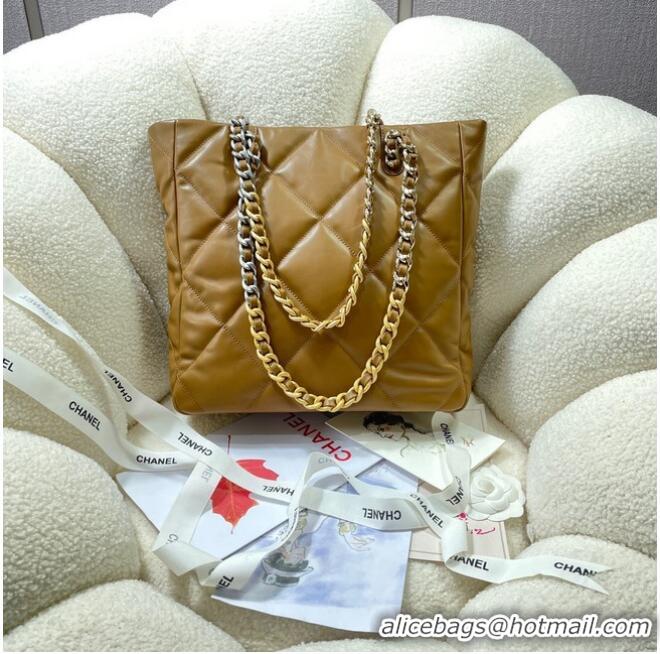 Famous Brand CHANEL 19 SHOPPING BAG AS3519 apricot