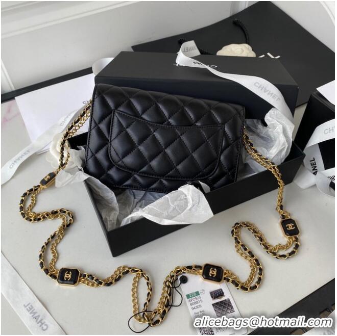 Reasonable Price CHANEL WALLET ON CHAIN Lambskin & Gold-Tone Metal AP2923 black