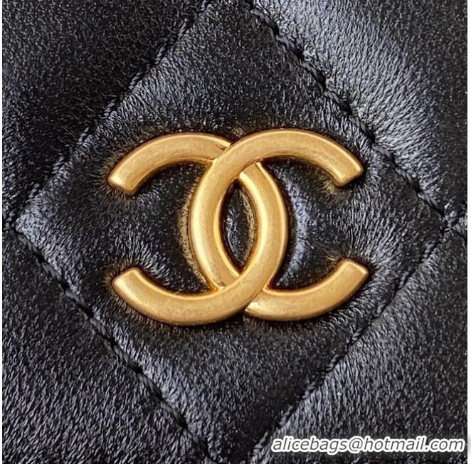 Reasonable Price CHANEL WALLET ON CHAIN Lambskin & Gold-Tone Metal AP2923 black