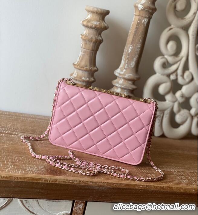 Trendy Design CHANEL WALLET ON CHAIN Lambskin & Gold-Tone Metal 88632 pink