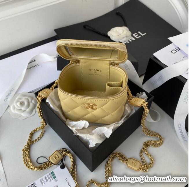 Reasonable Price CHANEL SMALL VANITY WITH CHAIN Lambskin & Gold-Tone Metal AP2931 light yellow