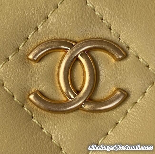 Reasonable Price CHANEL SMALL VANITY WITH CHAIN Lambskin & Gold-Tone Metal AP2931 light yellow