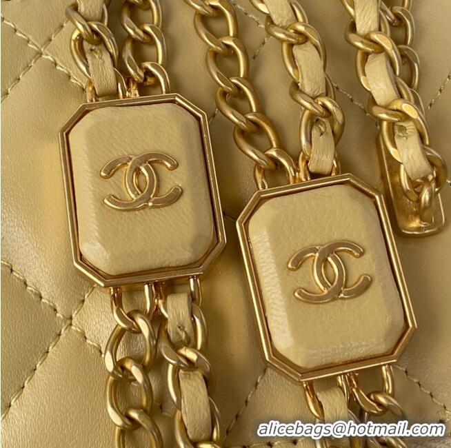 Reasonable Price CHANEL SMALL VANITY WITH CHAIN Lambskin & Gold-Tone Metal AP2931 light yellow