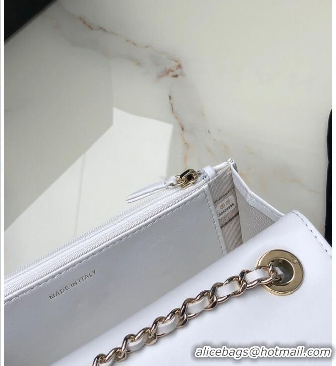 Most Popular CHANEL WALLET ON CHAIN Lambskin & light Gold-Tone Metal 80892 white