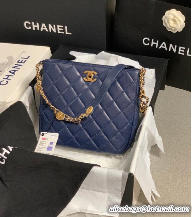 Good Product Chanel SMALL SHOPPING BAG AS3400 blue