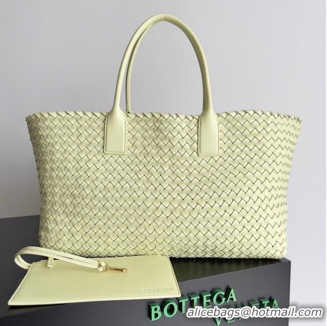 Good Product Bottega Veneta Large intreccio leather tote bag 608811 Zest washed