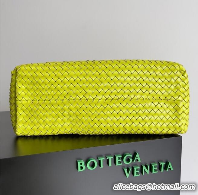 Discount Bottega Veneta Large intreccio leather tote bag 608811 Acid kiwi