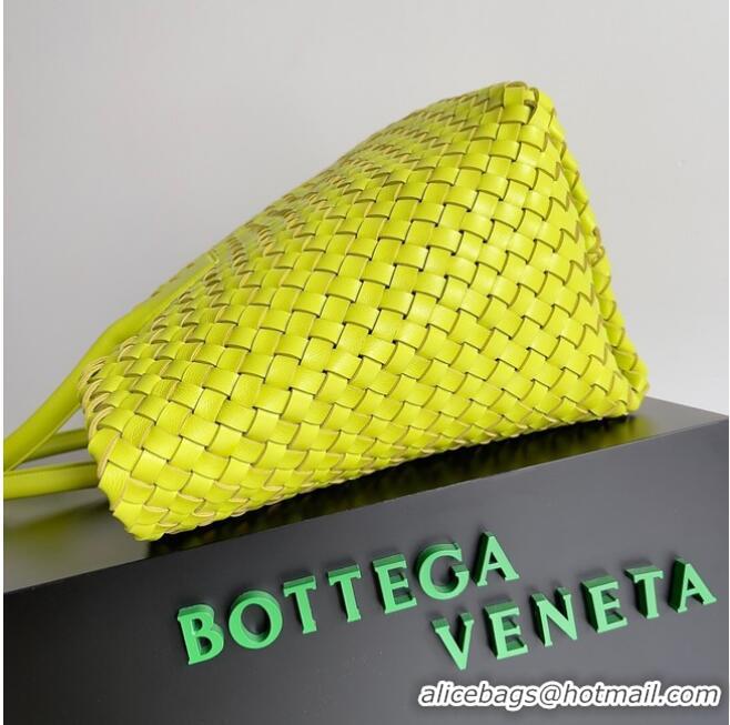 Discount Bottega Veneta Large intreccio leather tote bag 608811 Acid kiwi