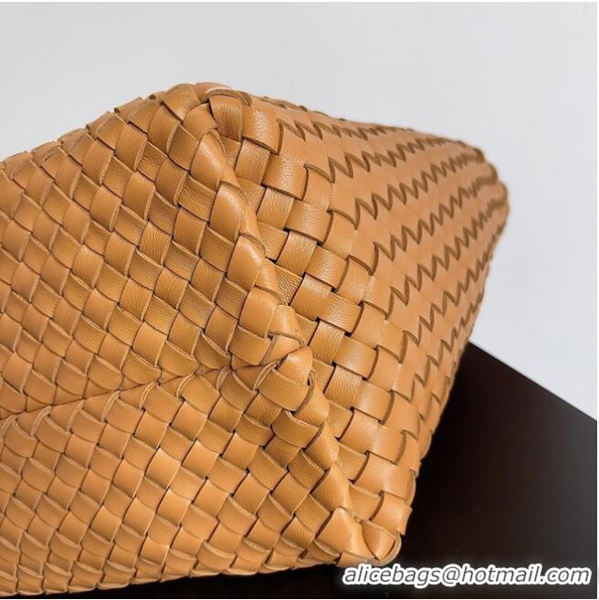 Top Grade Bottega Veneta Large intreccio leather tote bag 608811 Caramel