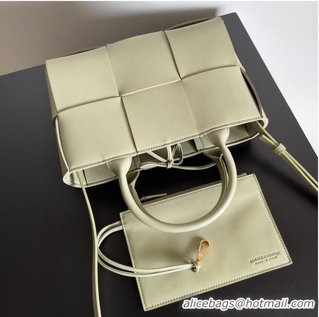 Super Quality Bottega Veneta ARCO TOTE Small intrecciato grained leather tote bag 709337 Travertine