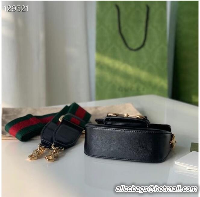 New Design Gucci Horsebit 1955 strap wallet 699760 black