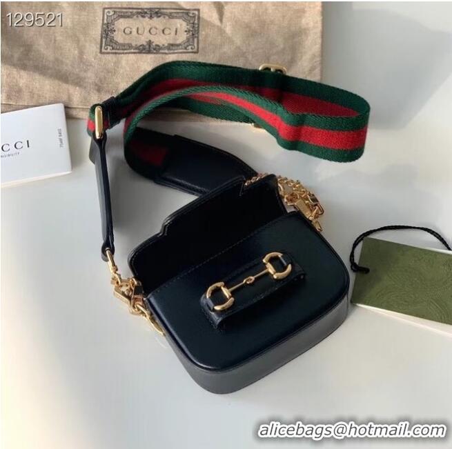 New Design Gucci Horsebit 1955 strap wallet 699760 black