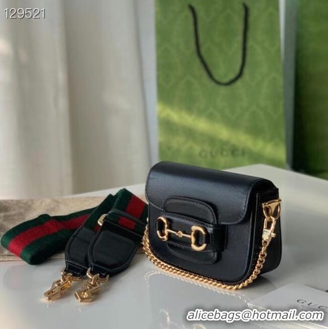 New Design Gucci Horsebit 1955 strap wallet 699760 black