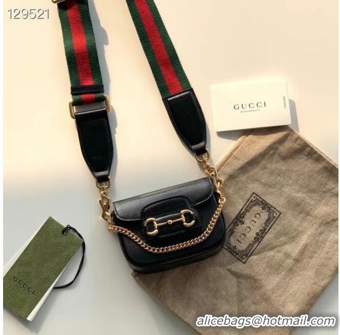 New Design Gucci Horsebit 1955 strap wallet 699760 black