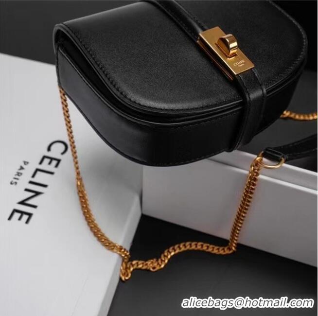 Good Product Celine TEEN CHAIN BESACE TRIOMPHE IN SHINY CALFSKIN 10G453 black