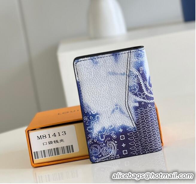 Reasonable Price Louis Vuitton POCKET ORGANIZER M81413 blue