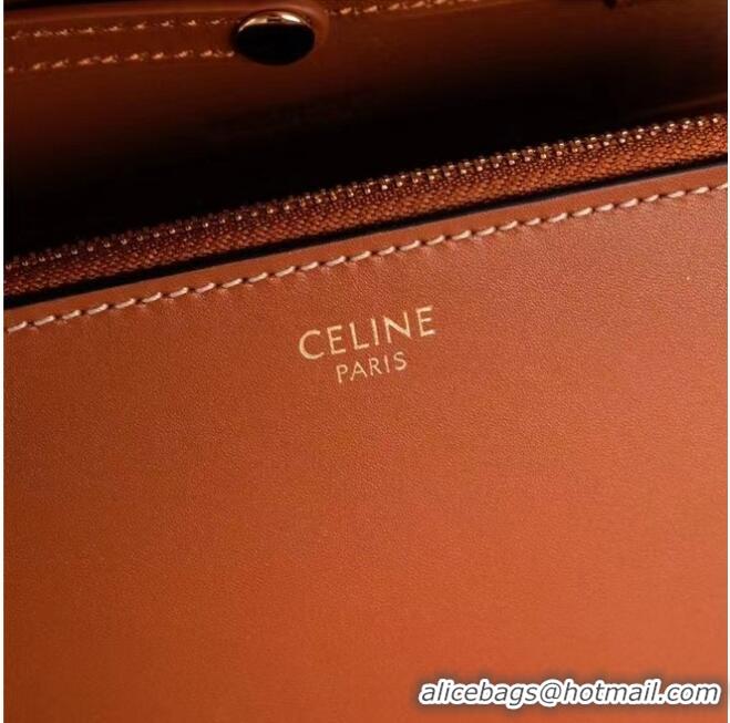 Good Product Celine TEEN CHAIN BESACE TRIOMPHE IN SHINY CALFSKIN 10G453 TAN