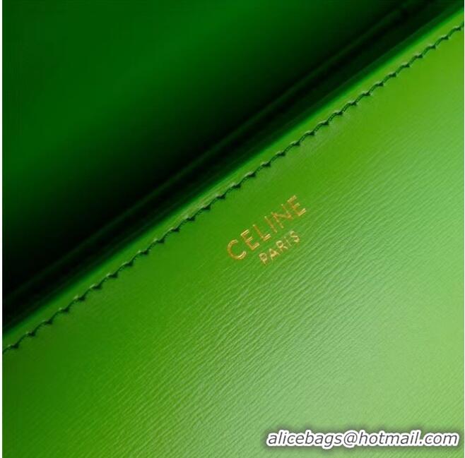 Unique Style Celine TEEN CLASSIC BAG IN BOX CALFSKIN 199223 green