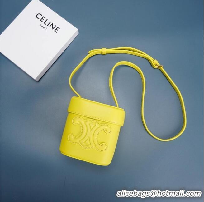 Famous Brand Celine MINI TEEN CLASSIC BAG IN BOX CALFSKIN 199263 yellow