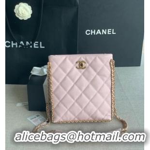 Good Product Chanel SMALL SHOPPING BAG Grained Calfskin & Gold-Tone Metal AS3470 pink