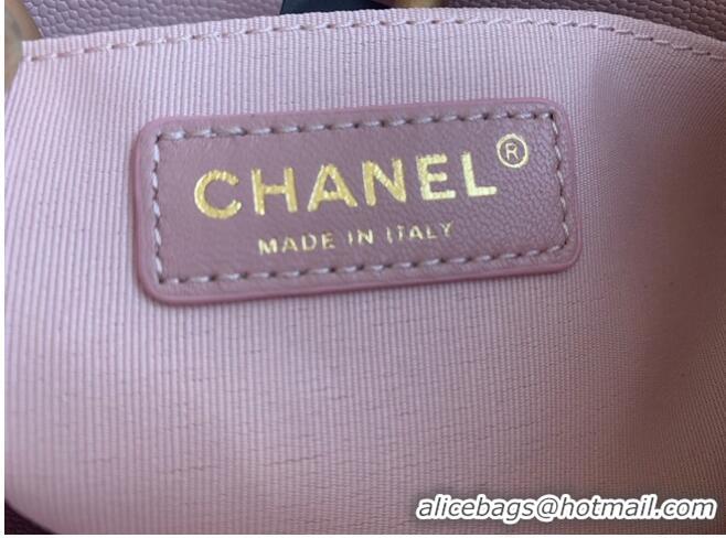 Good Product Chanel SMALL SHOPPING BAG Grained Calfskin & Gold-Tone Metal AS3470 pink