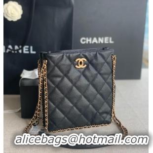 Buy Cheap Chanel SMALL SHOPPING BAG Grained Calfskin & Gold-Tone Metal AS3470 black