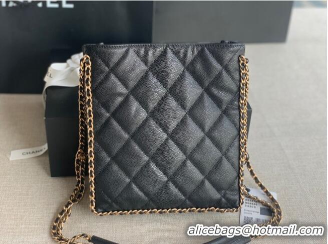 Buy Cheap Chanel SMALL SHOPPING BAG Grained Calfskin & Gold-Tone Metal AS3470 black