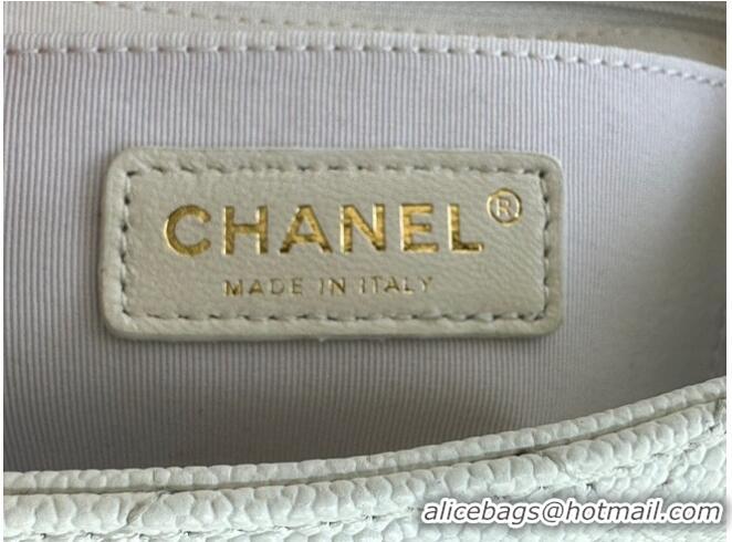 Unique Style Chanel SMALL Flap Bag Grained Calfskin & Gold-Tone Metal AS3467 white