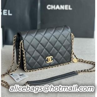 Buy Cheap Chanel SMALL Flap Bag Grained Calfskin & Gold-Tone Metal AS3467 black