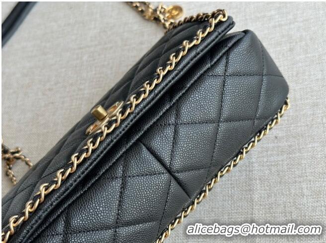 Buy Cheap Chanel SMALL Flap Bag Grained Calfskin & Gold-Tone Metal AS3467 black