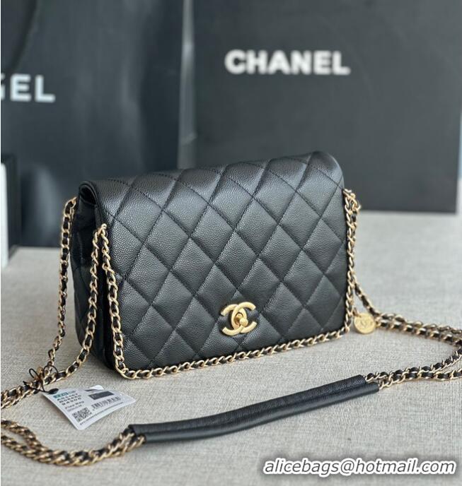 Buy Cheap Chanel SMALL Flap Bag Grained Calfskin & Gold-Tone Metal AS3467 black