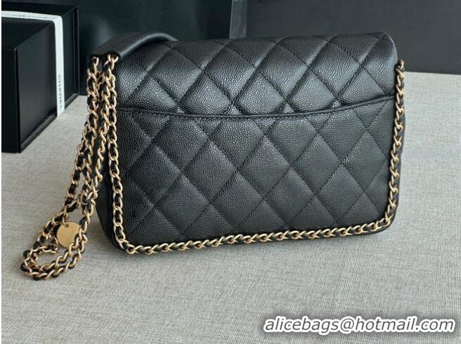 Buy Cheap Chanel SMALL Flap Bag Grained Calfskin & Gold-Tone Metal AS3467 black