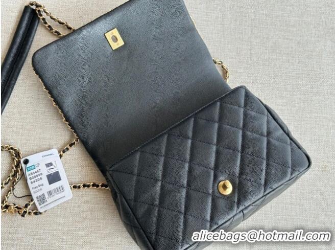 Buy Cheap Chanel SMALL Flap Bag Grained Calfskin & Gold-Tone Metal AS3467 black