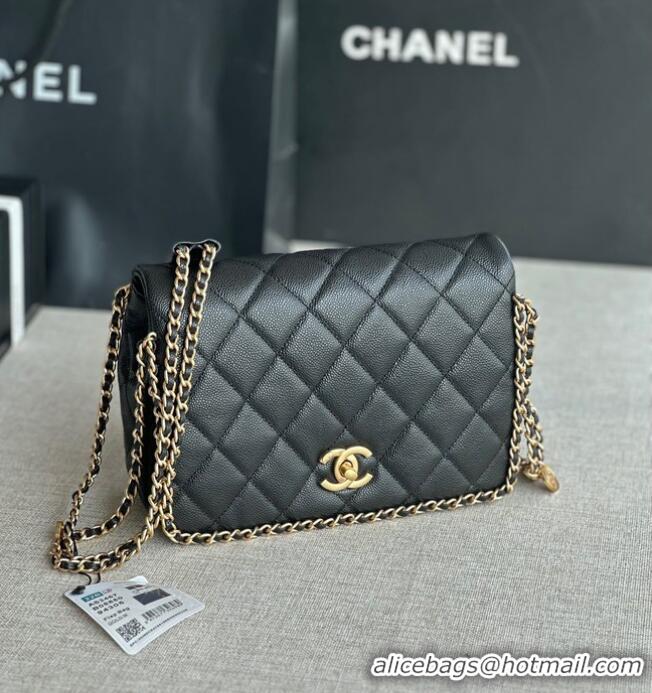 Buy Cheap Chanel SMALL Flap Bag Grained Calfskin & Gold-Tone Metal AS3467 black